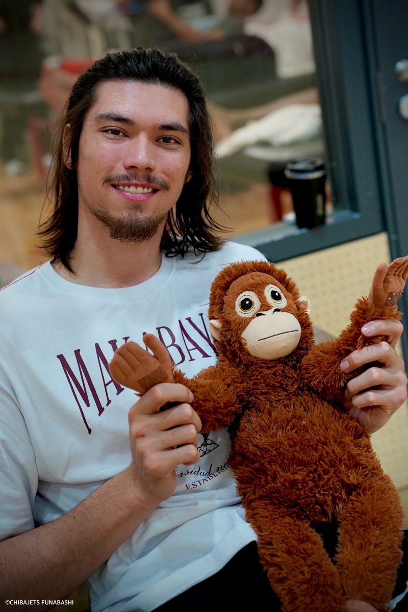 やさしい笑顔なパンチQん🫰💕#癒しの昼下がり #千葉ジェッツ #クエンティン・ミロラ・ブラウン #オランママ