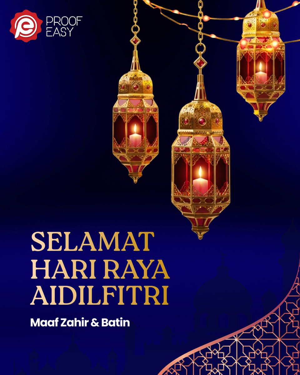 proof_easy's tweet image. This Hari Raya, we celebrate renewal, trust, and the connections that bring communities forward.

From all of us at ProofEasy, Selamat Hari Raya Aidilfitri.
Maaf Zahir &amp;amp; Batin.

#digitalcredentials #credentialverification #edtechinnovation #proofeasy #highereducation