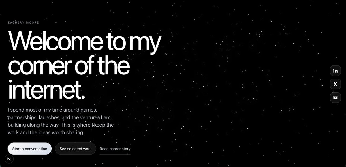 zackthewarlock's tweet photo. Built my old site with Sonnet 4 back in the day. Just took another pass with Codex 5.4 + $frontend skill and the glow-up is real. Starting to think the only bottleneck now is my creativity  🥲 https://t.co/ojCafCymKh