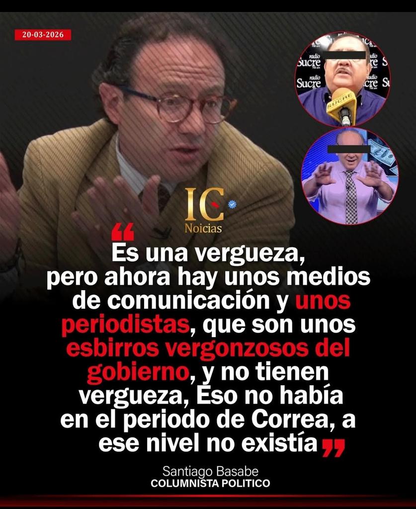 Mucho ojo. Este dizque analista es un correista contumaz, con el sello de una universidad que le da la oportunidad para que confunda a los estudiantes. ¡Qué pena del dinero de los padres que se esfuerzan para caer en semejantes profesores!
