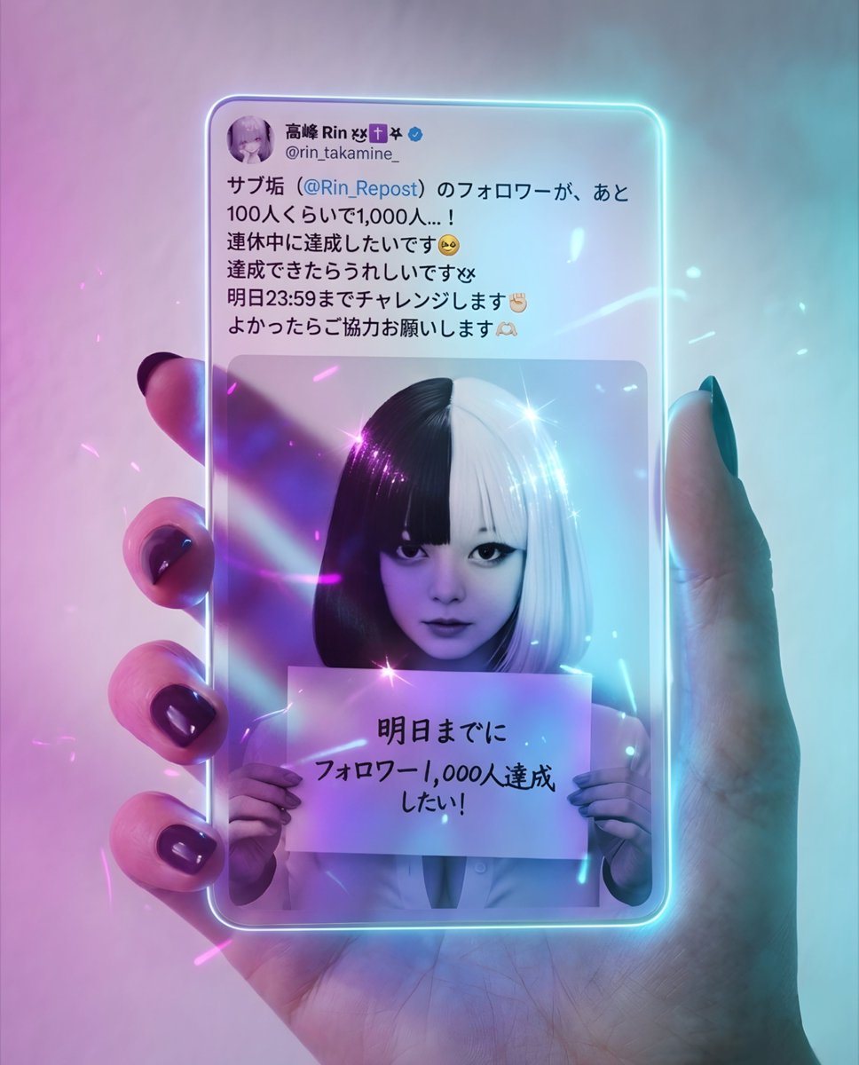 昨日からたくさんの方にフォローいただき、ありがとうございます✨
あと30人ほどで達成できそうです🥹
時間も少なくなってきました…😨
もうひと踏ん張りです✊🏻💦
フォロー是非よろしくお願いします🛐🔄➜(<a href="/Rin_Repost/">Rin♻Repost ×̷̷͜×̷✝️⃝⃝𖤐【リポスト化した先輩】</a>）