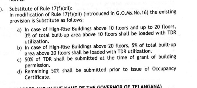 balaexpressTNIE's tweet image. Amendments to utilisation of TDR  #building permissions #Telangana @XpressHyderabad