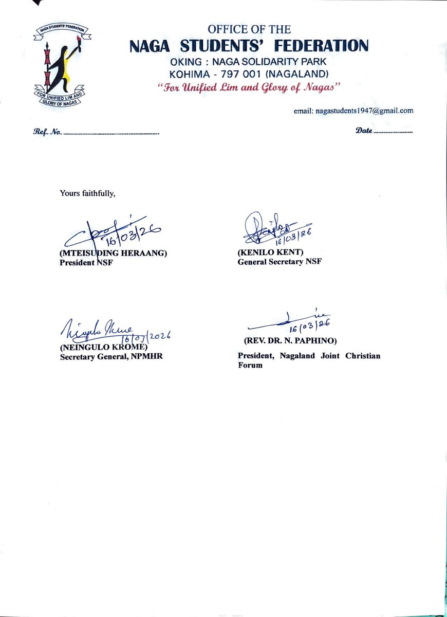 Naga Students’ Federation (NSF) tweet media