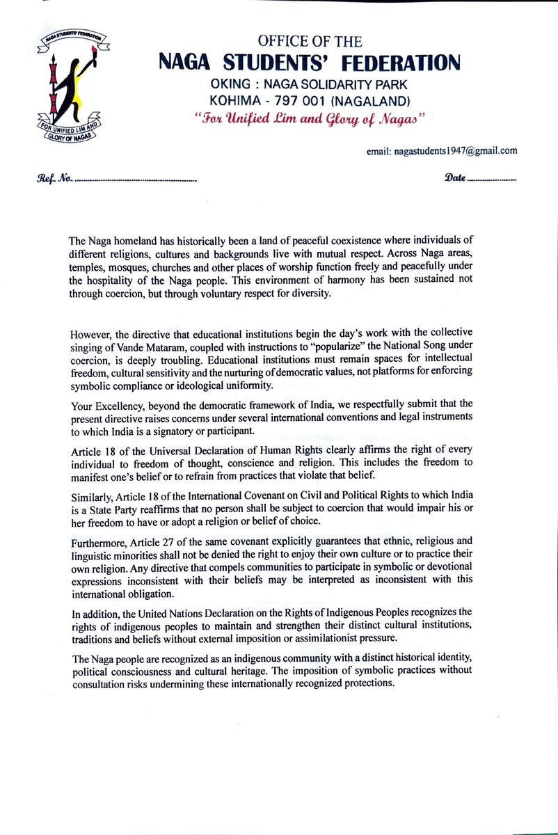 Naga Students’ Federation (NSF) tweet media