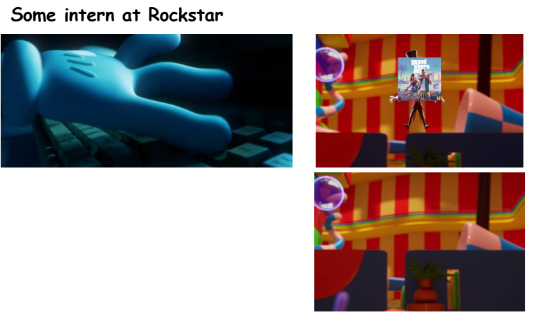 Blue_Sinner_'s tweet photo. Thought of this when watching the new episode

#tadc8spoiler  #gta6  #meme https://t.co/A607uhGZCz