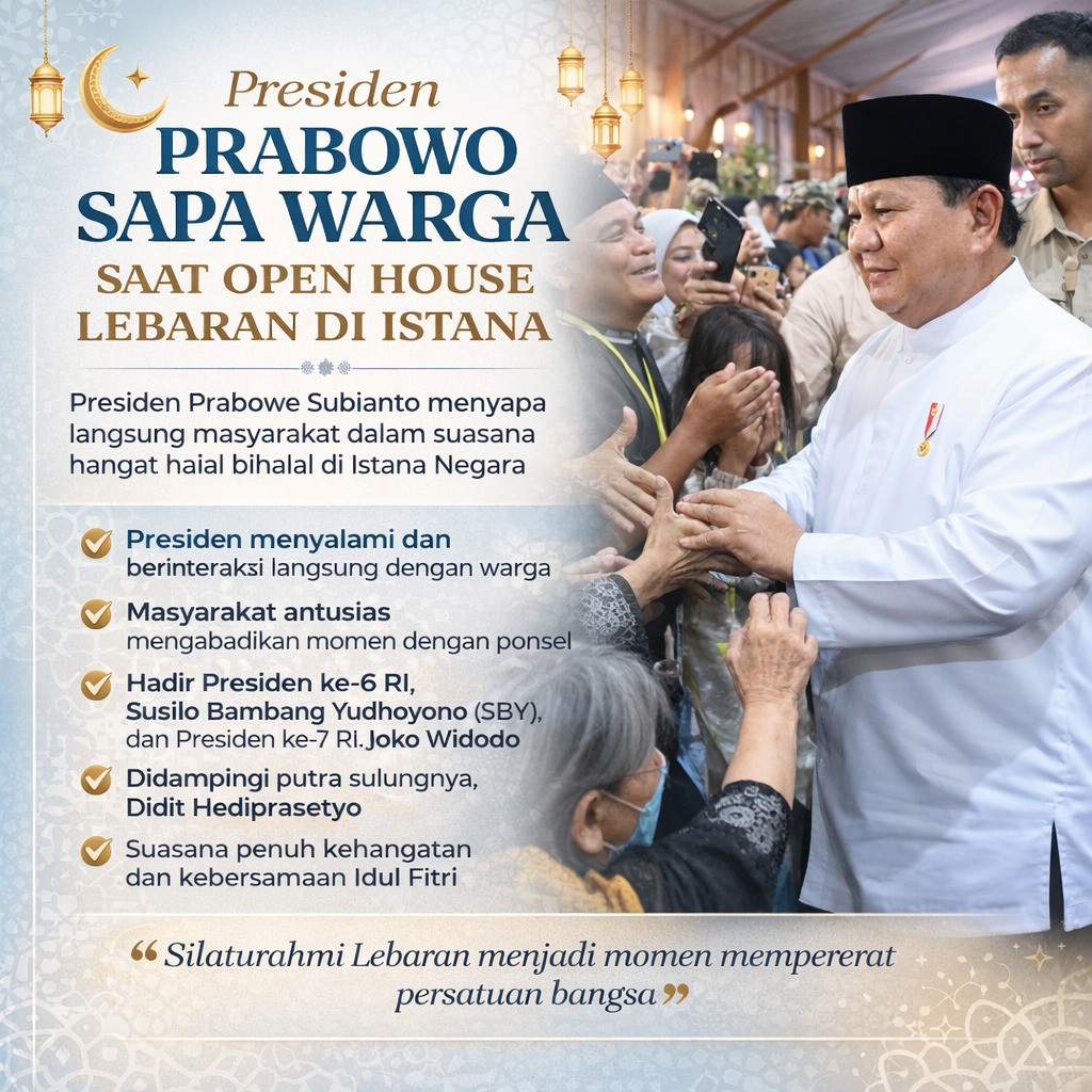 Presiden Prabowo nggak sekadar menyapa, tapi juga memberi perhatian tulus pada tiap warga yang hadir di Istana
