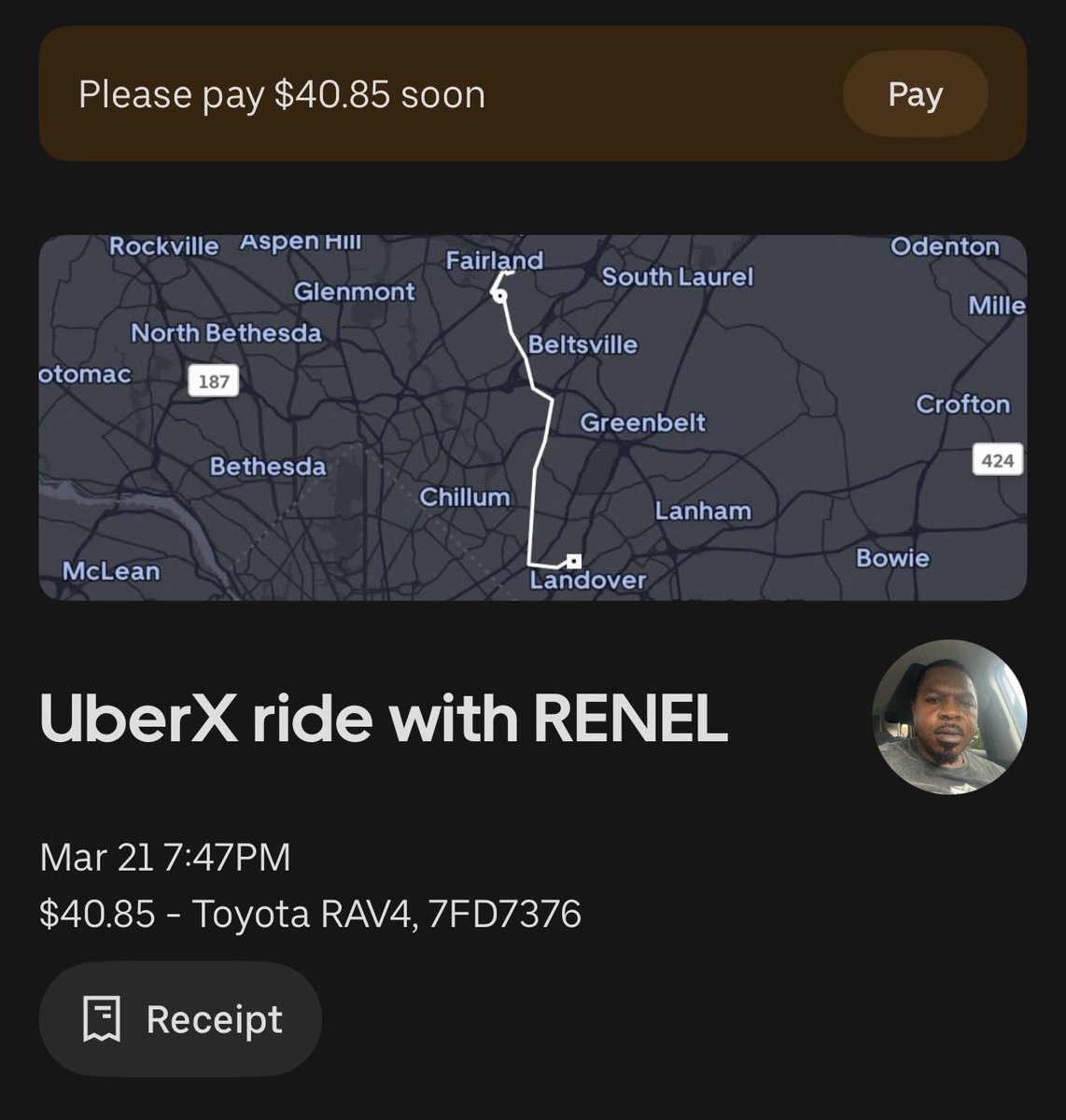 QueenBeeEve's tweet photo. Storytime…. So I called a @Uber for my brother and his phone dies and instead of the driver cancelling the ride he pretends to do the drop off with no passenger in the car. This guy should get booted from the app. That’s scammer behavior. @Uber_Support https://t.co/S9Fgp0Gszp