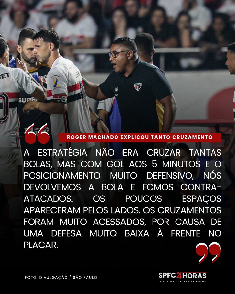 Roger Machado explicou o tanto de cruzamento que o São Paulo fez, sendo apenas três certeiros no jogo contra o Palmeiras no Morumbis!