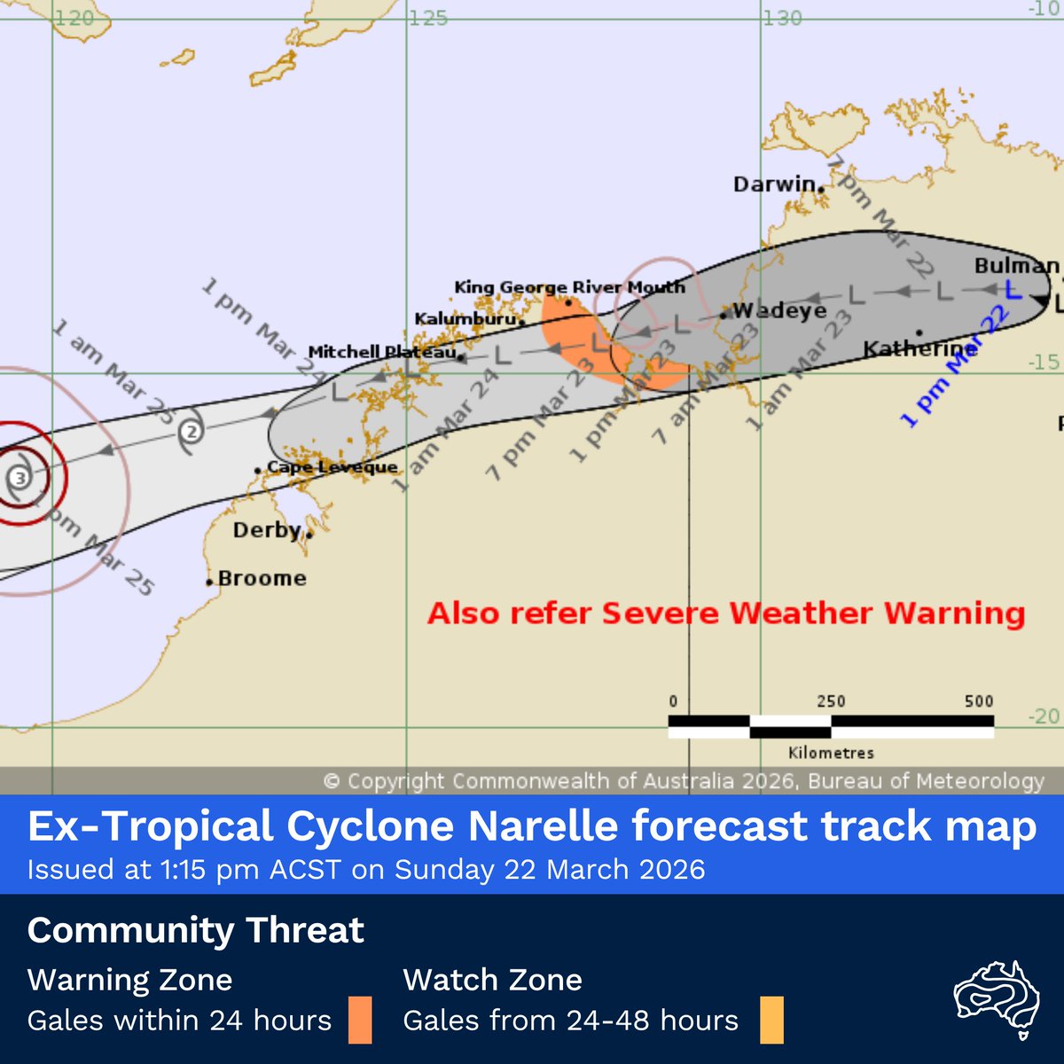 Ex-Tropical Cyclone Narelle will continue tracking west across the Top ...