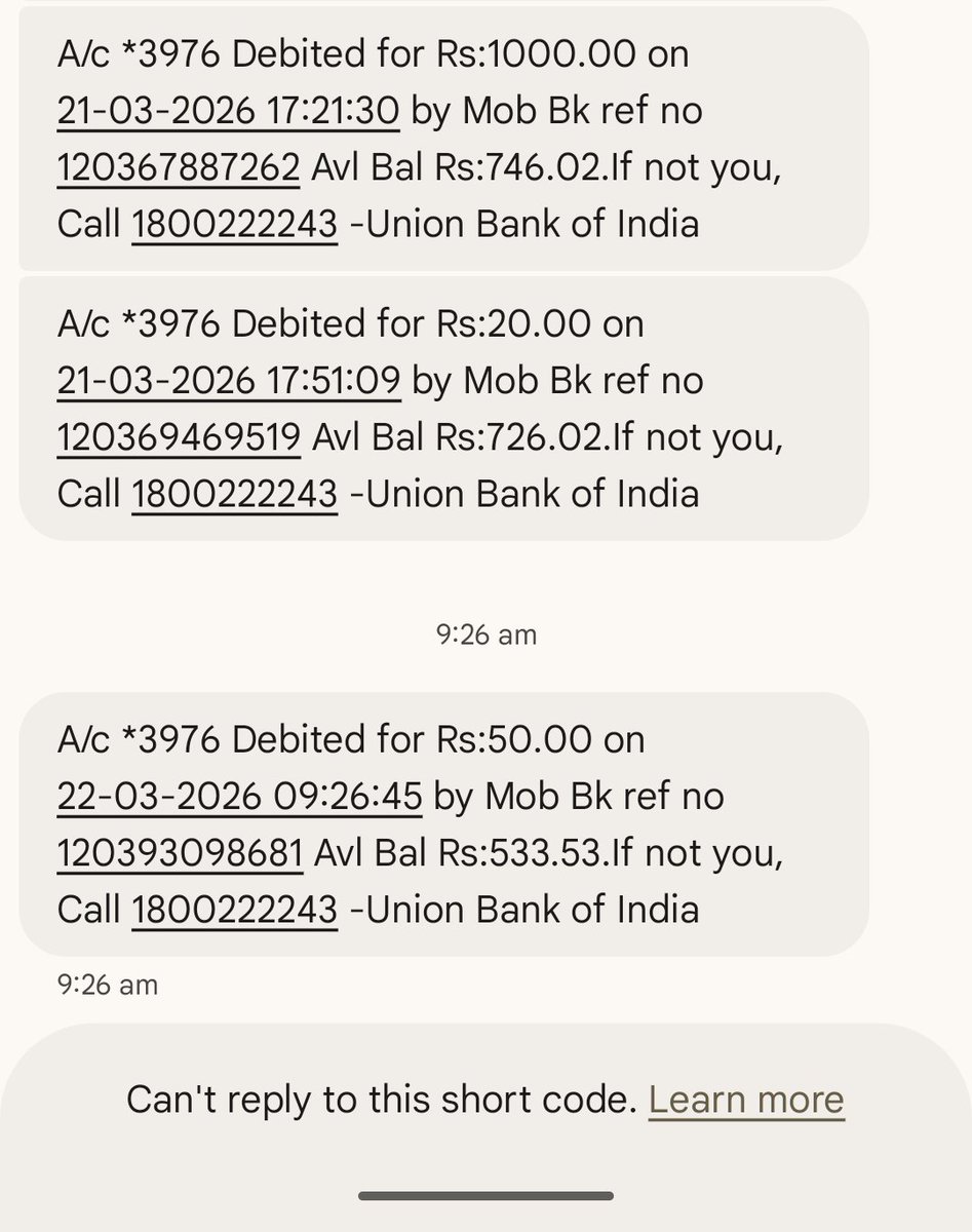 RajanUpsdh98554's tweet image. Dear Union Bank of India,

Repeated unauthorized debits from my account and no response for 15+ days. This is unacceptable.

Please resolve ASAP and share a clear timeline.

#UnionBank #BankIssue