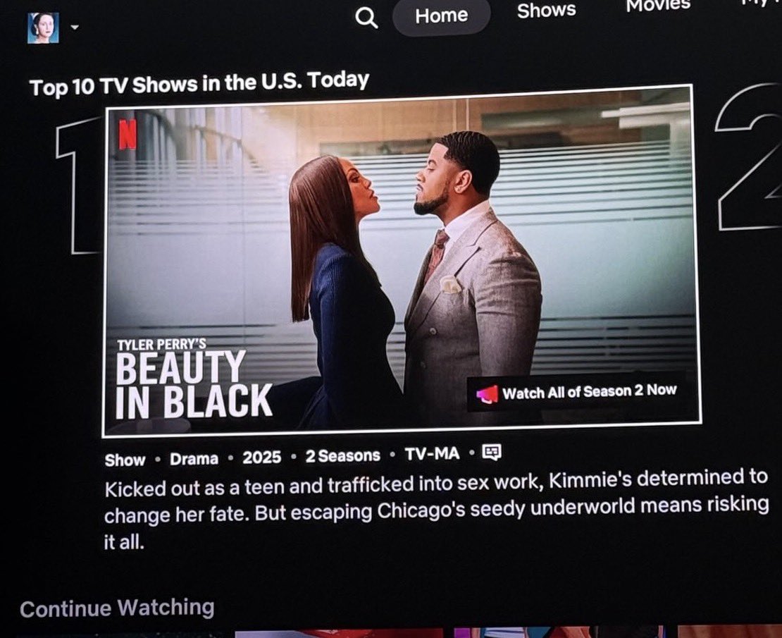 To think before this show, I was driving Uber and barely had $500 to my name… to now being a pivotal character on the number 1 show in the world… there’s no words to explain how great God is. All it takes is one. Grateful forever. #BeautyInBlack