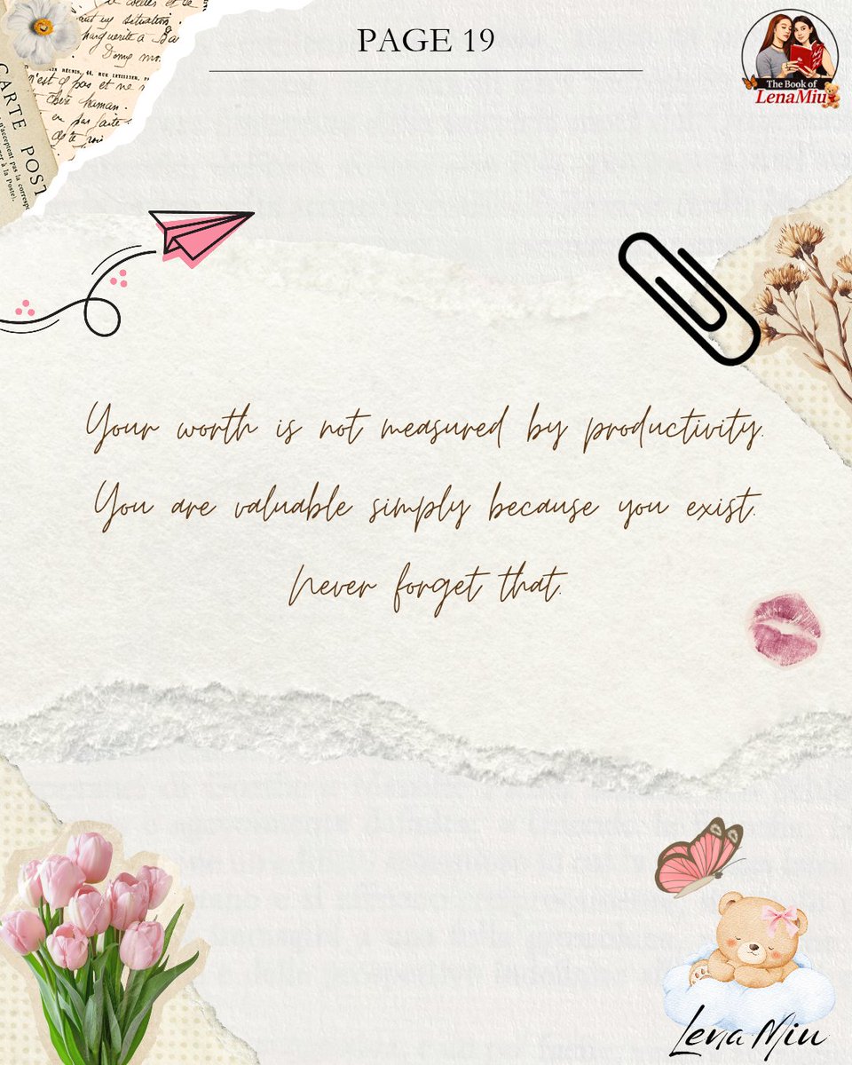 bookoflenamiu's tweet photo. Your worth is not measured by productivity. You are valuable simply because you exist. Never forget that.

#lenamiu #lalinette #miutopia #lenalalina #miunatsha https://t.co/LTogLsC9CG