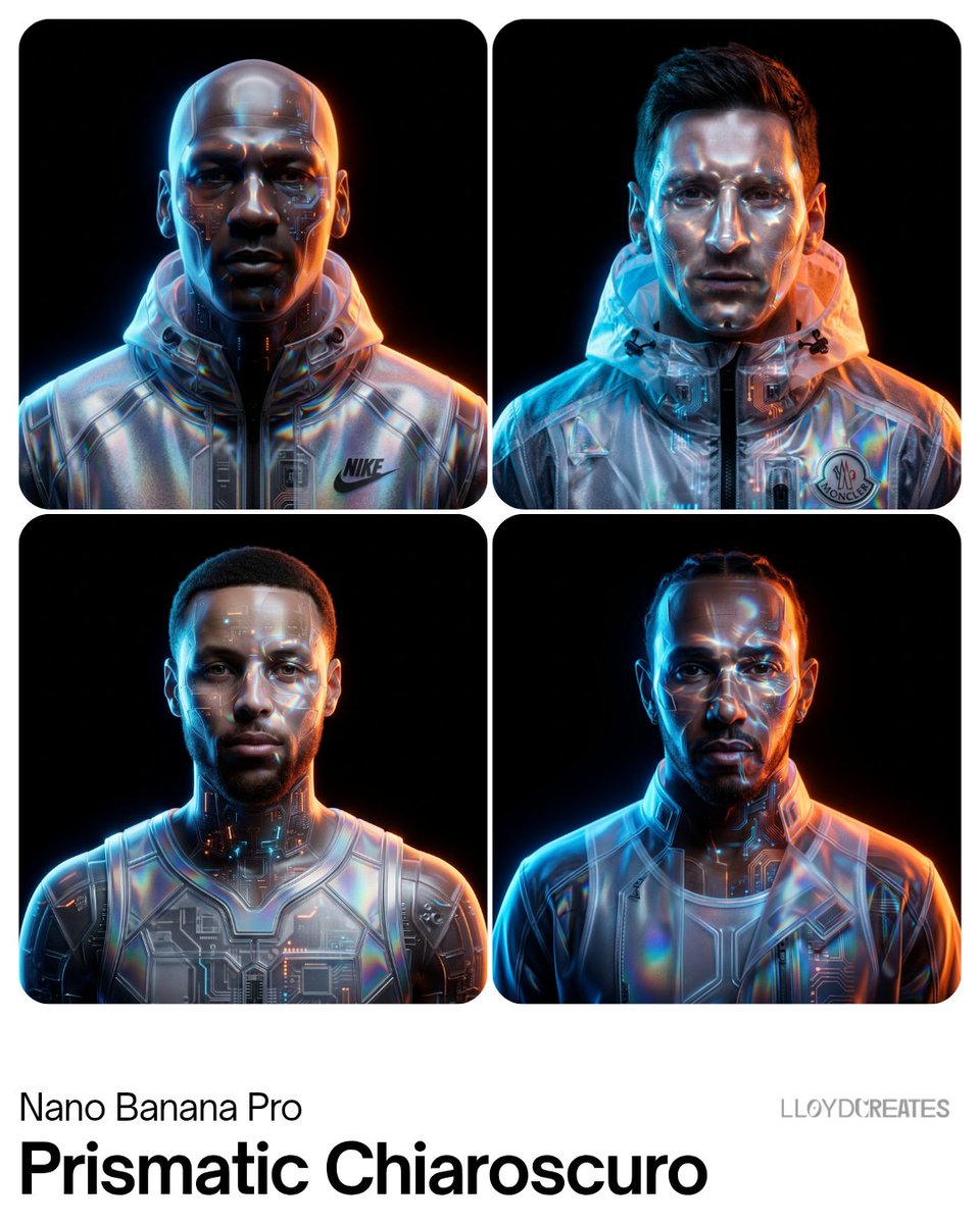 Nano Banana Pro Prismatic Chiaroscuro 🟠 Prompt { 