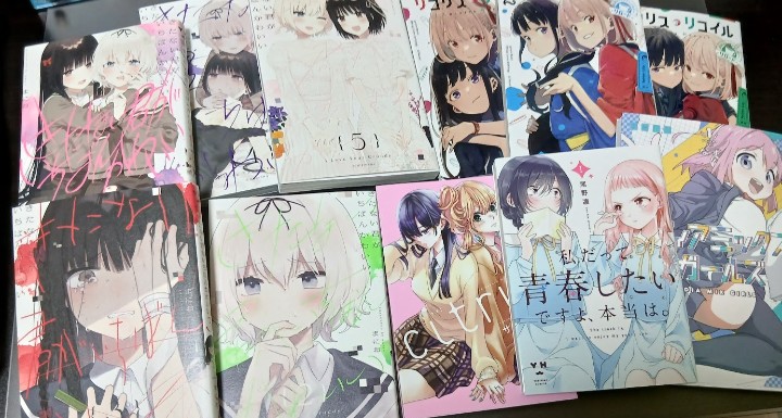 byakuya_2277's tweet photo. 今週のお買い物

『citrus+』6巻
『リコリス・リコイル 公式コミックアンソロジー リロード』1～3巻
『きたない君がいちばんかわいい』1～5巻
『私だって青春したいですよ、本当は。』
『メディアミックス＊ガールズ』 https://t.co/XvF5uXCv43