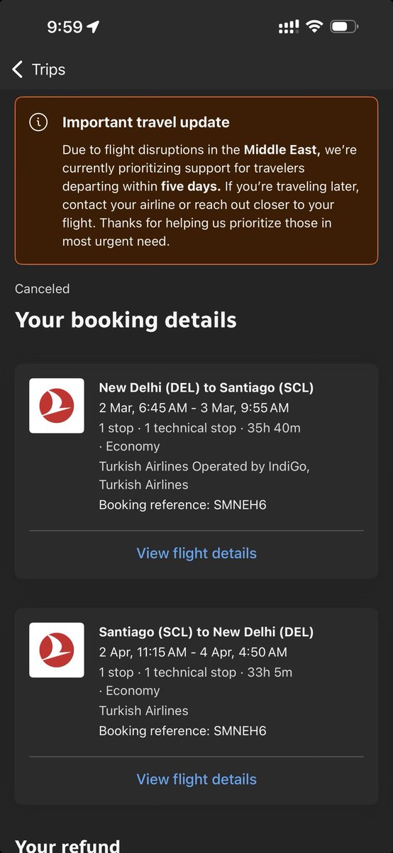 HarpreetMadhu's tweet image. Airline cancelled my flight.

Paid ₹204,490.97.
Refund offered: ₹7,368.32.

@Booking.com @TurkishAirlines — how is this acceptable?

Full refund is my right. Please resolve this.

#ConsumerRights, #TravelIssue, #DGCA, #Refund
