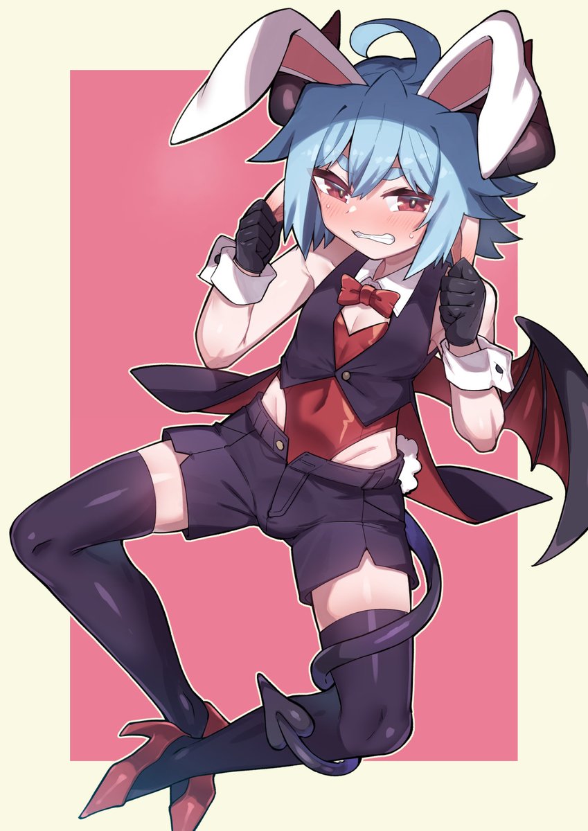 ショタのバニーボーイはバニースーツとウェイターコスの合いの子くらいのデザインが好きです 