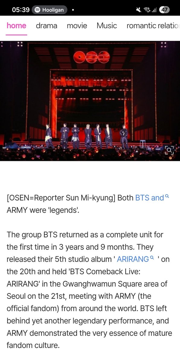 cypherluscious's tweet image. "Both BTS and ARMY were 'legends'."
  m.entertain.naver.com/home/article/1…