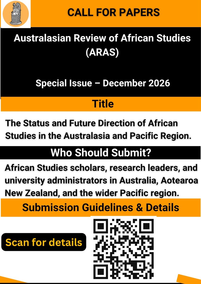 AFSAAP's tweet photo. 📢 CALL FOR PAPERS
Please follow the link provided for full submission instructions.
https://t.co/R7Fiy45kyT https://t.co/8MUL6hscoW