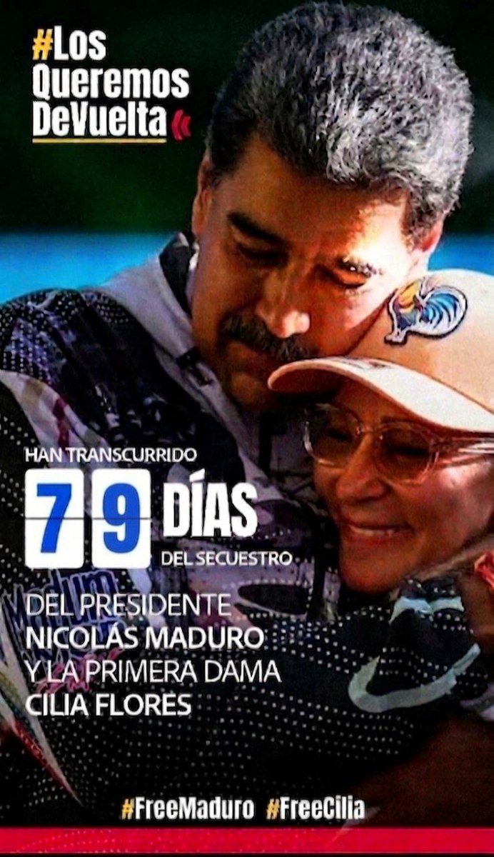 RinaldoRon78772's tweet photo. 79 Días del secuestro del Presidente de los venezolanos Nicolás Maduro y la Primera Dama Cilia Flores👉✌️🇻🇪 #BringThemBack #LosQueremosDeVuelta #FreeMaduroAndCilia https://t.co/relzSATr8V
