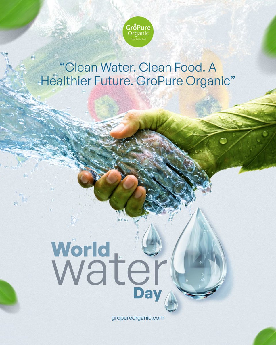 GropureOrganic's tweet image. Clean Water. Clean Food. A Healthier Future 💧🌿
This World Water Day, make choices that protect what truly matters—your health and our planet.

Choose better. Choose pure.
gropureorganic.com

#WorldWaterDay #CleanLiving #SustainableChoices #OrganicLife #GroPureOrganic