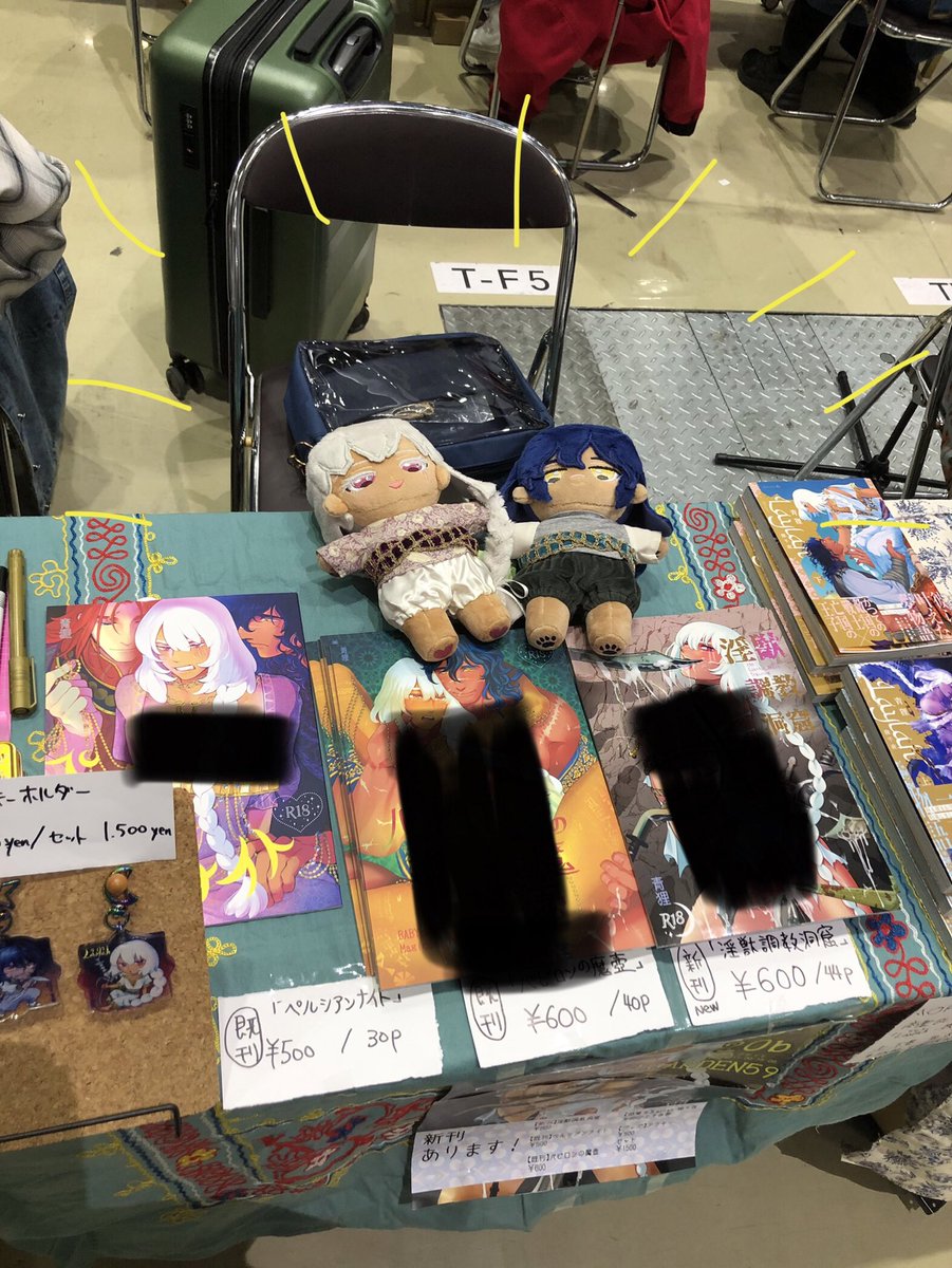 月の船　か20b 設営完了しておりました！閉幕の16時ごろまでおります🫶
サインバンバン描きますのでぜひお気軽に遊びにお越しください🥰