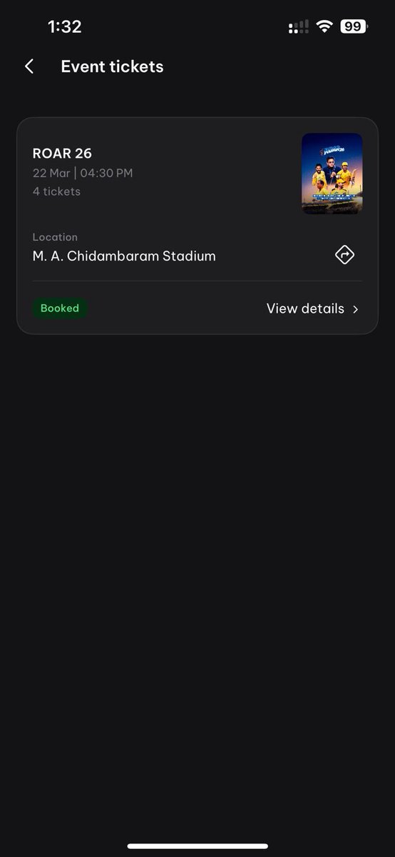 Sarankumar66's tweet photo. #CSK ROAR’26 4 tickets available 💛🏏

Stand: J UPPER 
Seats: 4 consecutive tickets (F 56, F 57, F 58, F 60)
Price : lower than MRP Rate
Contact : 6382096404

genuine buyers DM me.
Transfer via District app and also in person.

#WhistlePodu #Roar26 #IPL #CSK #Dhoni #Arrahman https://t.co/Xg3kxTRUP9
