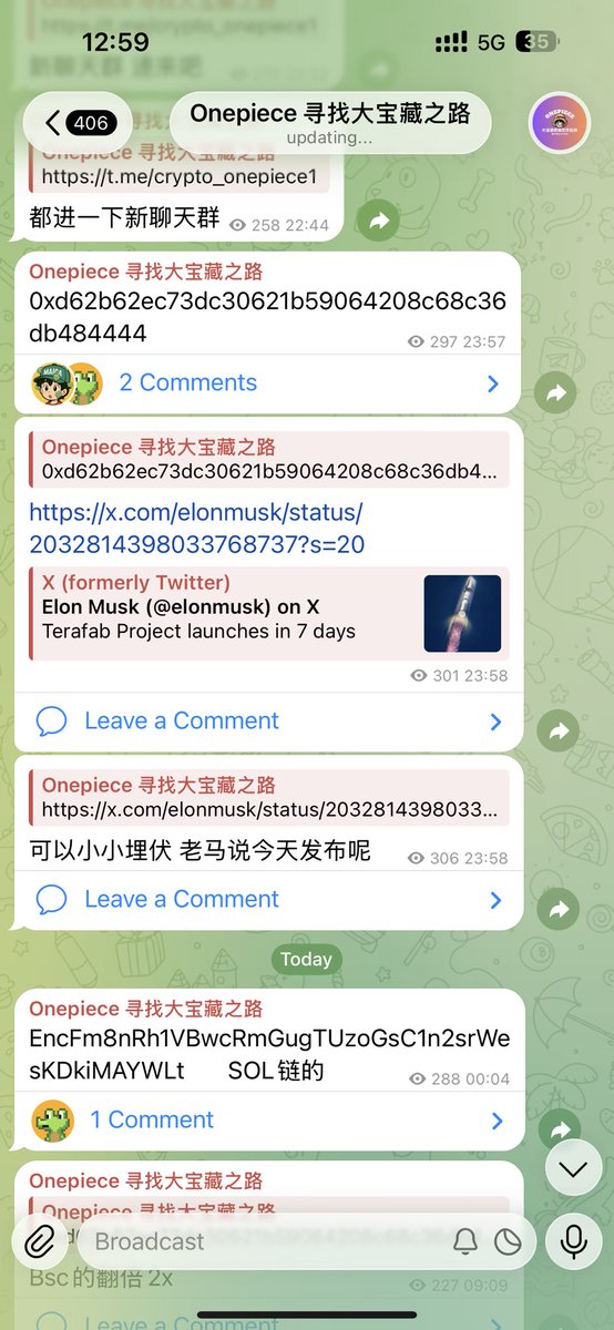 昨天开群今天就吃到老马的金狗了

EncFm8nRh1VBwcRmGugTUzoGsC1n2srWesKDkiMAYWLt 250k/1.4M

0xd62b62ec73dc30621b59064208c68c36db484444 40k/200k