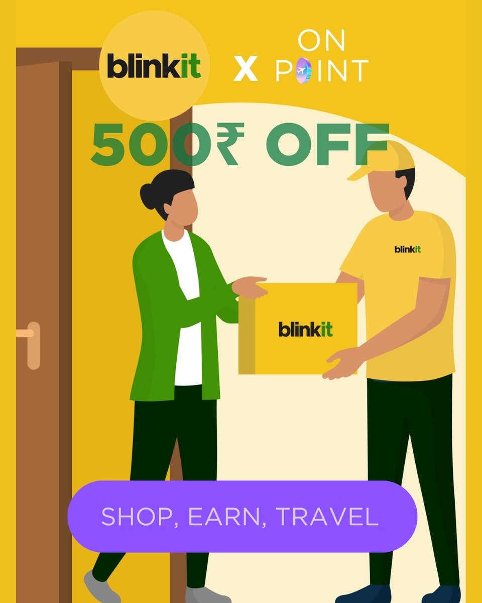 For today only, get 500 Rs back on your Blinkit Voucher Order through Onpoint!                      
Download the 📲App here: qrco.de/bgLpip