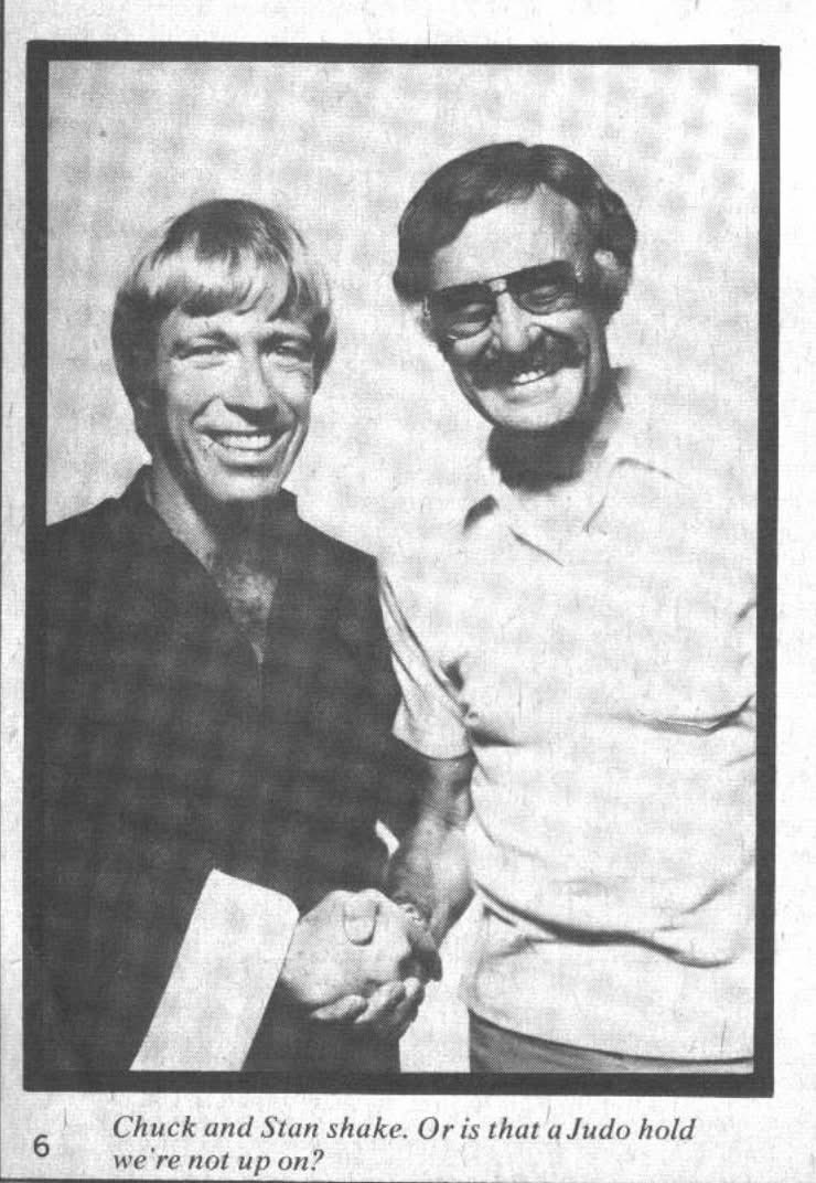 rareactionfigs's tweet image. Chuck Norris and Stan Lee met in person at a 1975 San Diego comic convention 😂.

This photo is from Marvel Comics' Deadly Hands of Kung Fu issue # 20 from 1976.

#chucknorris #stanlee #marvel #meme #funny