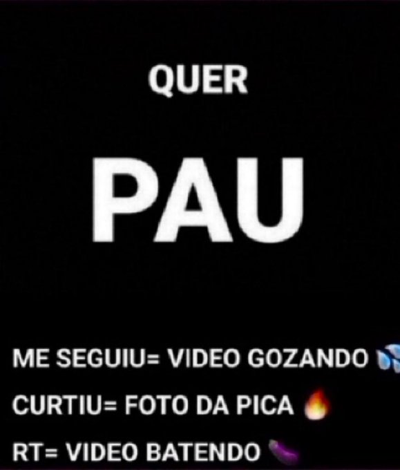 Trustme19c's tweet photo. Curtiu=nuds
Rt=vídeo 
Comentário =meu pau é seu

#PINTOAWARDS
#PINTOSAWARDS
#PINTOAWARD
#PINTOSAWARD
#XOTAAWARD
#XOTAWARDS
#XOTASAWARDS
#XOTAAWARD
#TROCONUDS https://t.co/nTToggwfIm