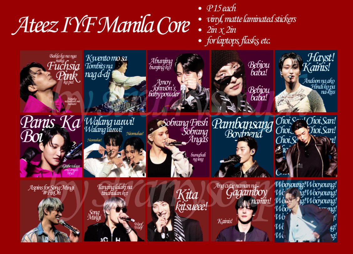 saur dahil sobrang lala ng pcd ko at miss na miss ko na sila, I designed some atz iyf mnl core stickers >< 

bale im taking this post as an inch check nalang din 👀