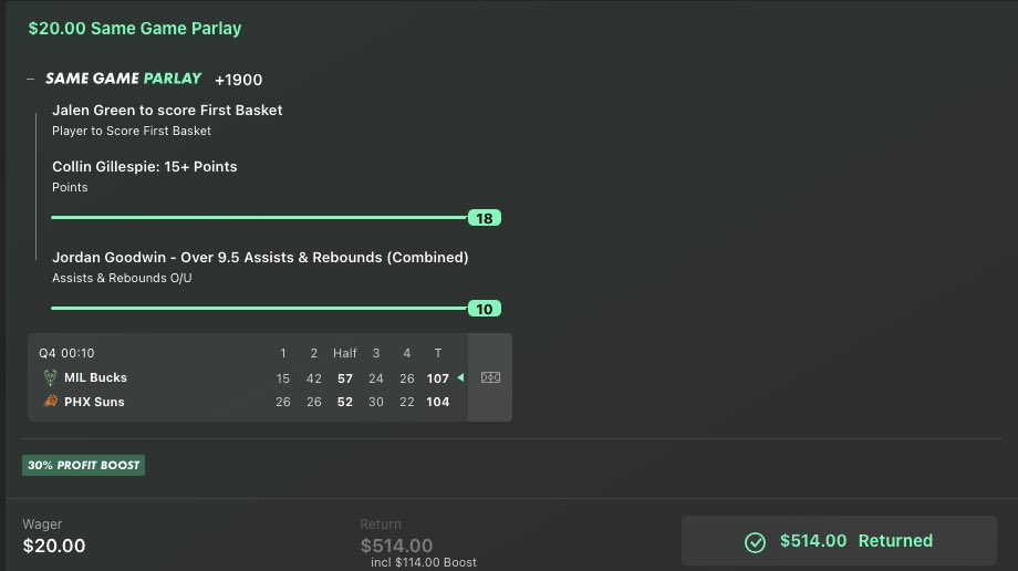 Los_Bets's tweet photo. First day using @mamaknowsbets and this happens 🤯

$20 → $514 CASHED 💰  
(+1900 boosted to +2470 🚀)

But let me be real…

This wasn’t just blindly tailing a model.

• First basket came from the model  
• Other legs came from the value finder  

Highly recommend checking it out!