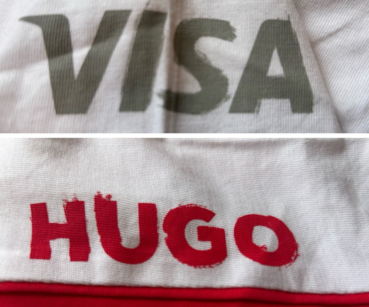 現地行ってから購入しようと思った矢先で入荷の情報を聞き、マイデプロイギリギリの状態でTシャツをゲット！
VISAとHUGOはよく見ると筆字体でした🖌️
鈴鹿では着て応援するぞ👊

#F1日本GPの準備
#F1日本GP
#VCARB
#チェリーエディション
#翼をさずける
#f1jp