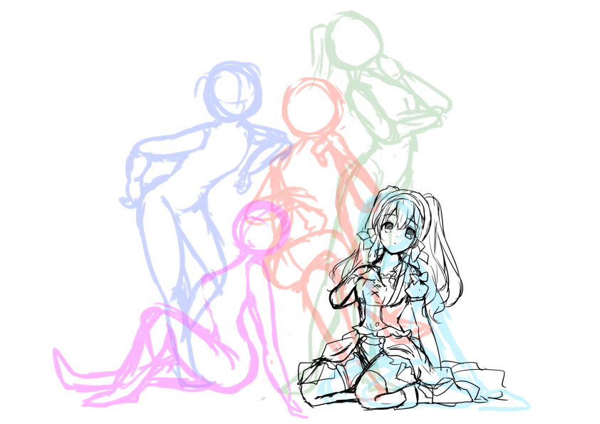 ライブまでには頑張って描きます（集合絵は霧子から描く癖）