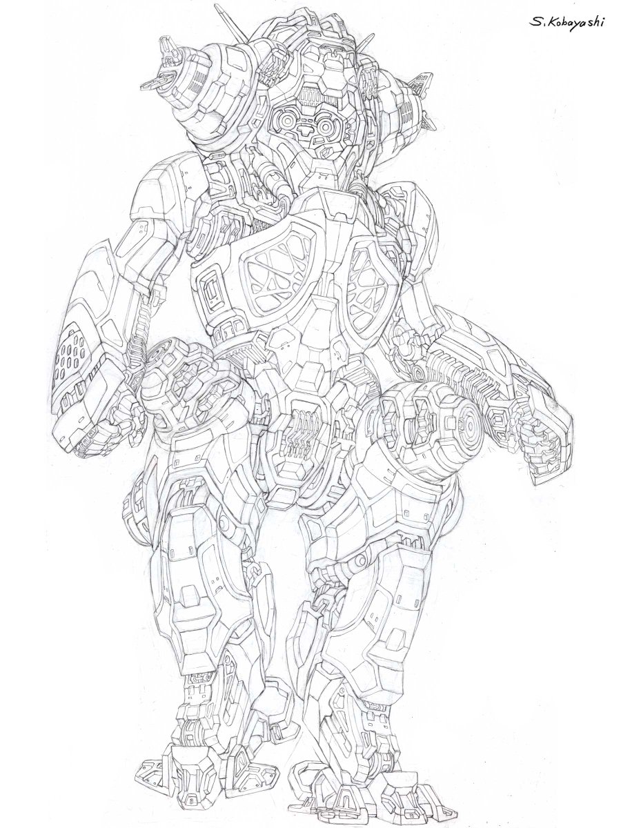 ShigeruArt11's tweet image. 今週の定期投稿
今固定ポストにしているキングジョーの絵の
線画バージョン。分離メカ状態の絵もセットで。
分離メカは上半身を構成する2機は描いたものの、下半身を構成する残りの2機がまだ描けていません。
  #mecha,#メカ,#イラスト,#illustration
