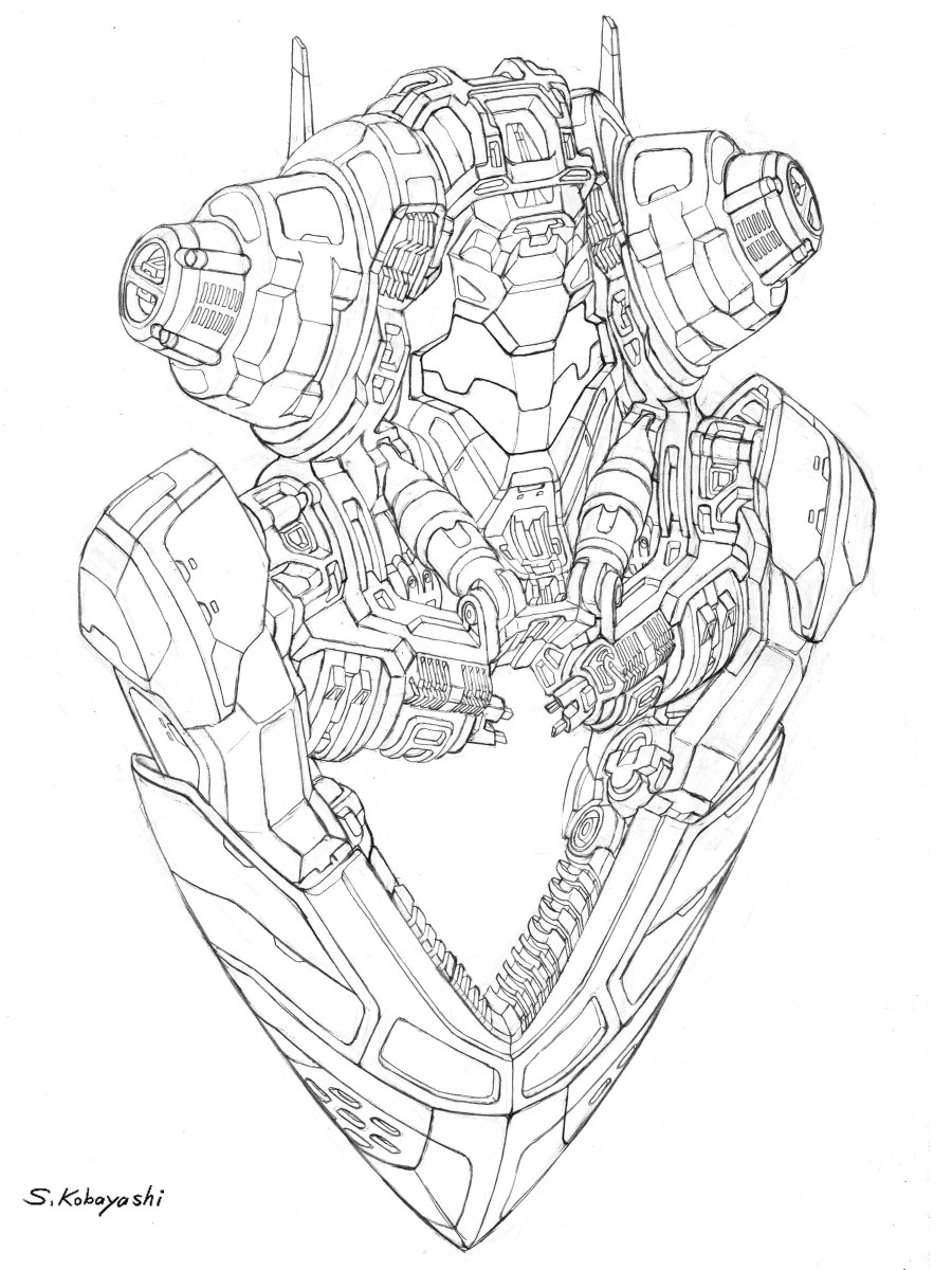 ShigeruArt11's tweet image. 今週の定期投稿
今固定ポストにしているキングジョーの絵の
線画バージョン。分離メカ状態の絵もセットで。
分離メカは上半身を構成する2機は描いたものの、下半身を構成する残りの2機がまだ描けていません。
  #mecha,#メカ,#イラスト,#illustration