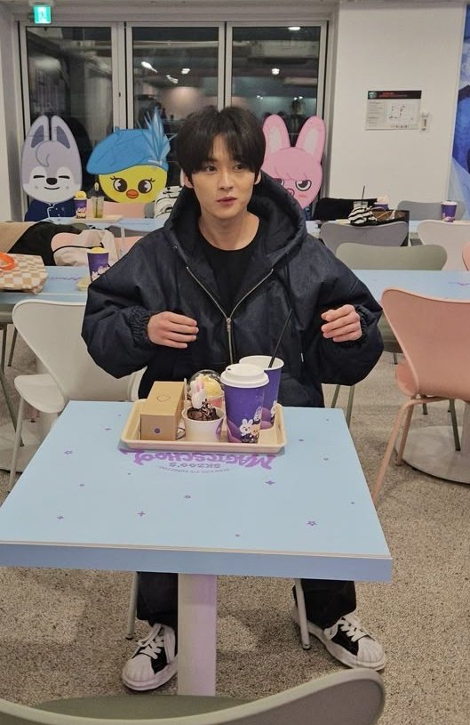 Him and his favourite little things. 🐰🐺🖤