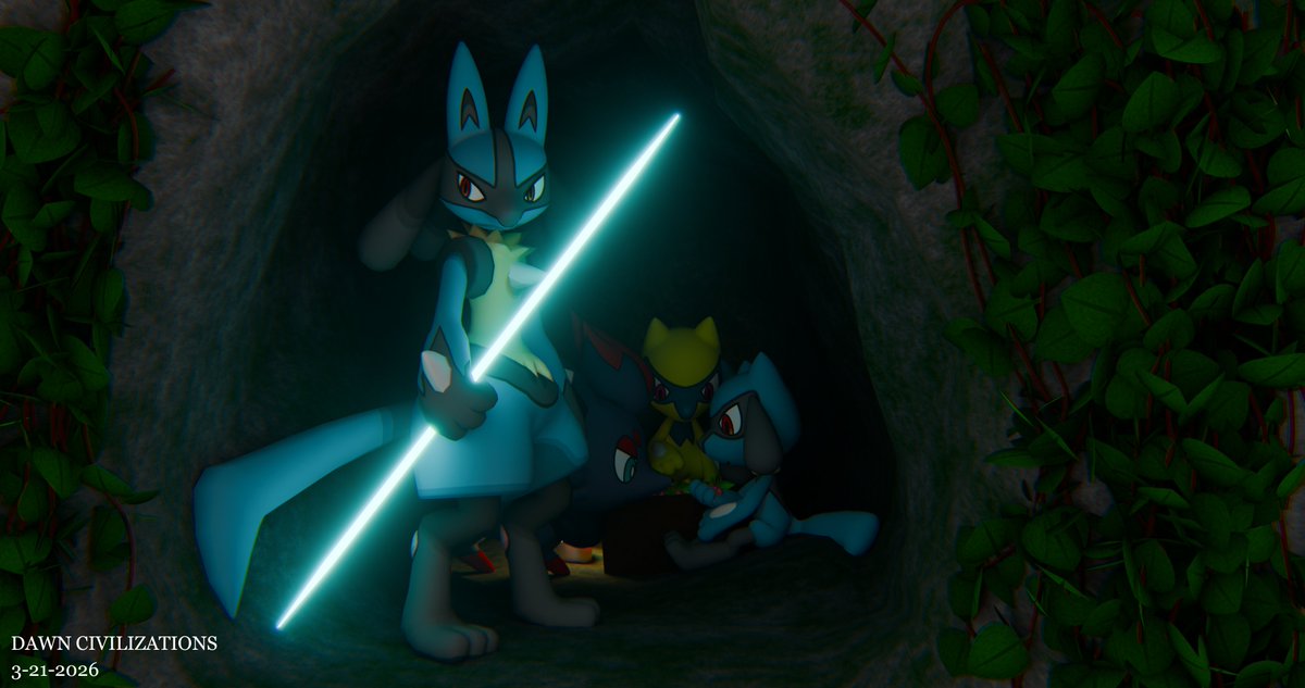 DAWN_CITY5's tweet photo. On Guard
#Pokémon #Lucario #Zorua #Riolu #Blender https://t.co/5ucCQuxbvj