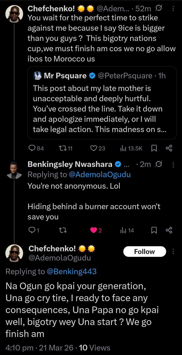 Who ready to face consequences don dey beg 😂

It can only be a yorugba coward