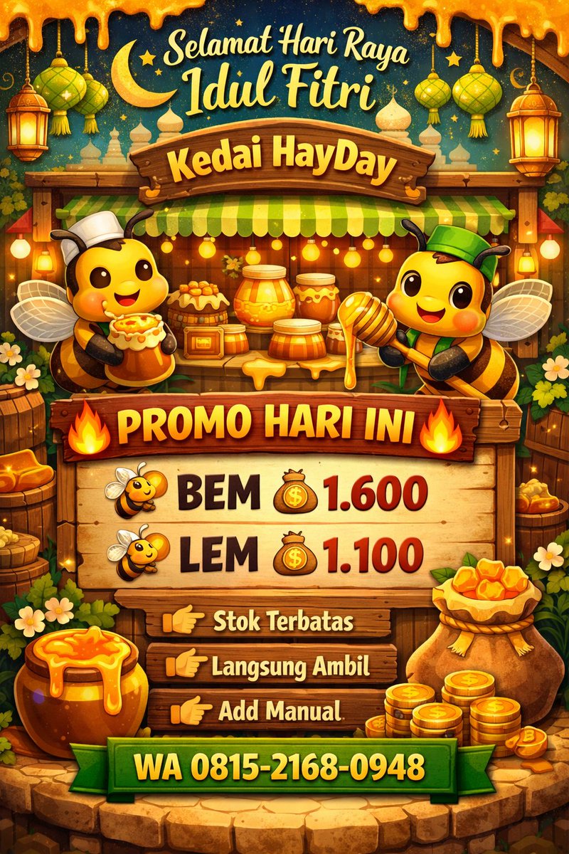 selamat hari Raya Idul Fitri 🙏🏼
promoo spesial lenaran 🔥🔥
#wts
#seller
#zonauangㅤ 
#hayday 
#haydayindonesia