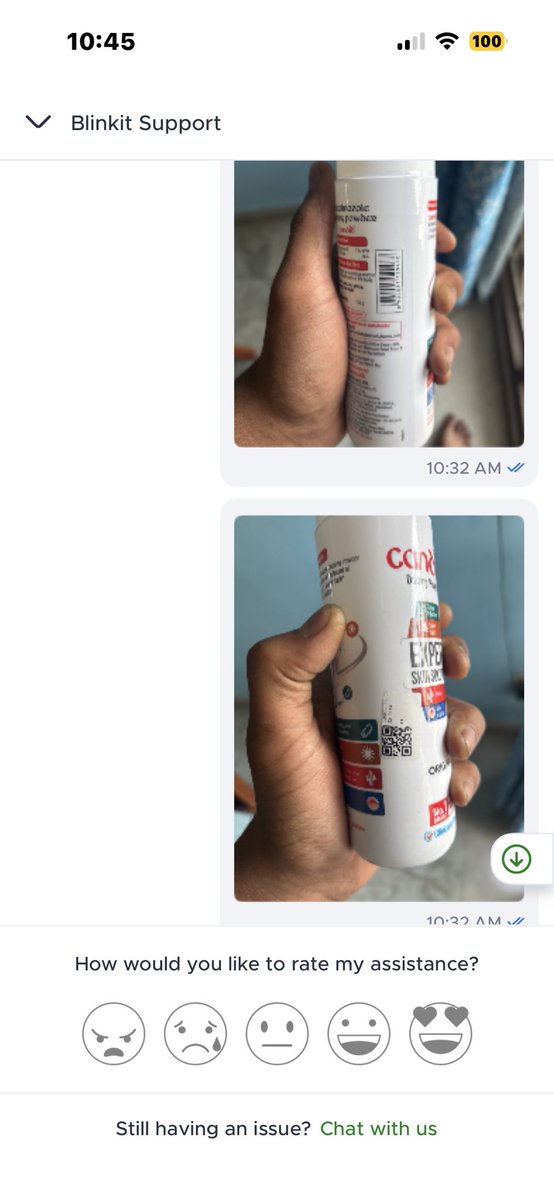 acrawat's tweet photo. Ordered a fungal skin powder from blinkit received an already opened &amp; used product. This is a serious health risk — such products can cause infections.

Customer support accepted the issue but only refunded ₹145. This is NOT about money, it’s about safety and negligence https://t.co/uElChFjXJI