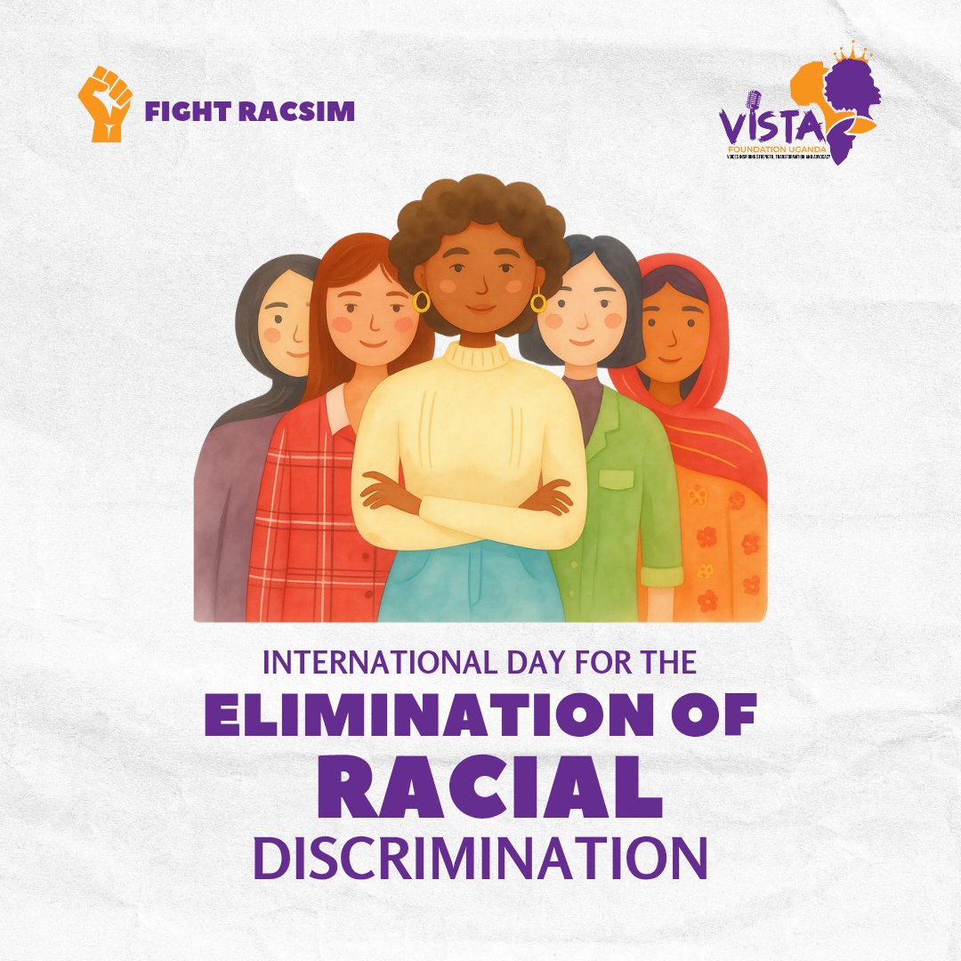 VISTAUg's tweet image. On International Day for the Elimination of Racial Discrimination, we #UNITE to break every barrier. 🌍✨
​AGYW face unique hurdles where race &amp;amp; gender meet. VISTA fights for Equity so every girl thrives with dignity and power. 💜✊
​#FightRacism #VISTAUganda #EndDiscrimination