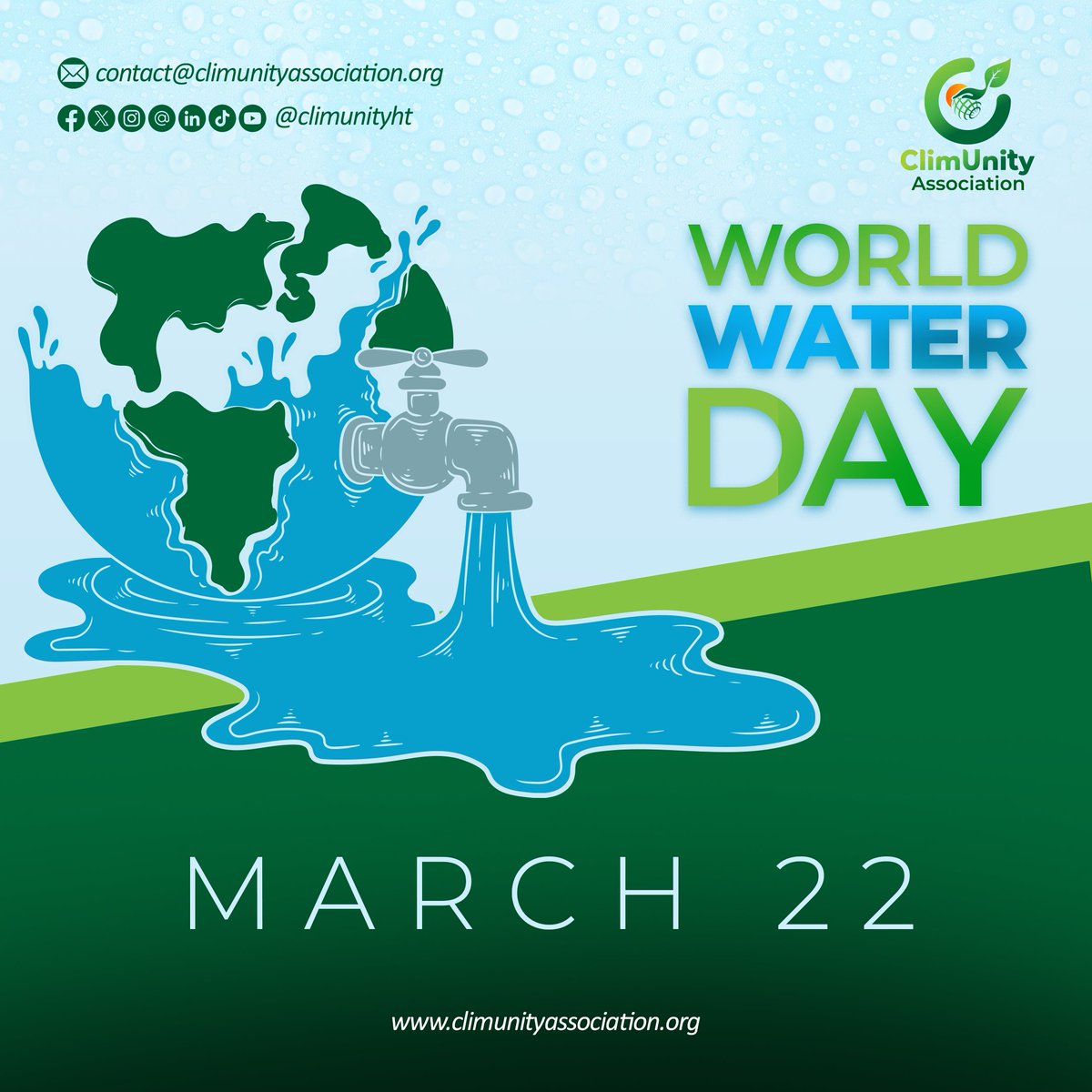 climunityht's tweet photo. 💧 As we celebrate World Water Day, let us commit to protecting and sustainably managing this essential resource for a more sustainable future. Every drop counts. Every action matters. 
#WorldWaterDay #WaterIsLife #SustainableFuture #SaveWater https://t.co/bmKIUgeZeq