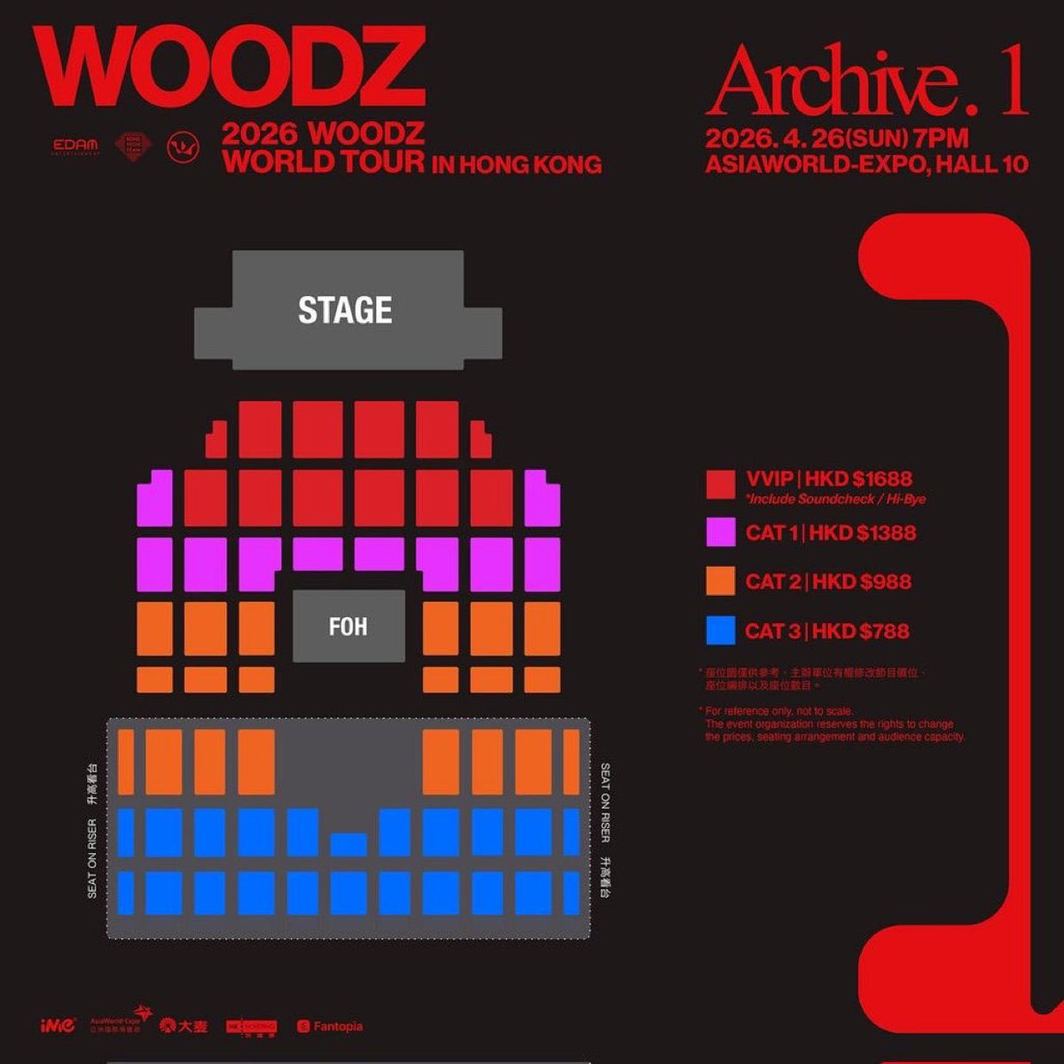 joh_naree_'s tweet image. 2026 WOODZ WORLD TOUR [Archive. 1] IN ASIA – 香港

🗓️ 4月26日

🎫 チケット4枚販売中
✅VVIP席（サウンドチェック付き）2枚
✅CAT 1席2枚

チケット譲渡可（DMにてお問い合わせください）📩

#WOODZ #우즈 #Archive1 #WOODZ_WORLDTOUR #Archive1_in_HongKong
#タイムレスマン