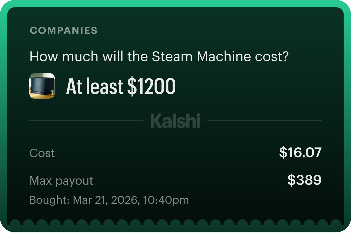 The__Konrad's tweet photo. Let's see if @Asmongold is correct
Hey! I just made a prediction on Kalshi. Think you'd call it differently? Try it here: https://t.co/ZW9sfRseP4 https://t.co/gHLimVu26I