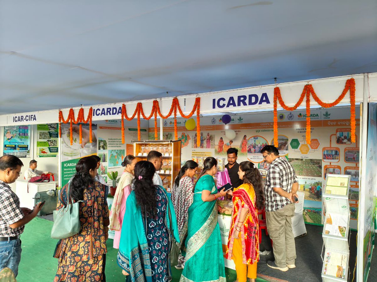 drkishorbehera's tweet photo. @ICARDA awarded with first prize by Hon’ble VC, OUAT and Director, ICAR-CIFA for showcasing its research and development project initiatives at farmers’ fair 2026, organised by @OdishaUniversi1 Bhubaneswar during 20-21 Mar @krushibibhag @ChouhanShivraj @ShivKAgrawal https://t.co/B8y8bZwJAS