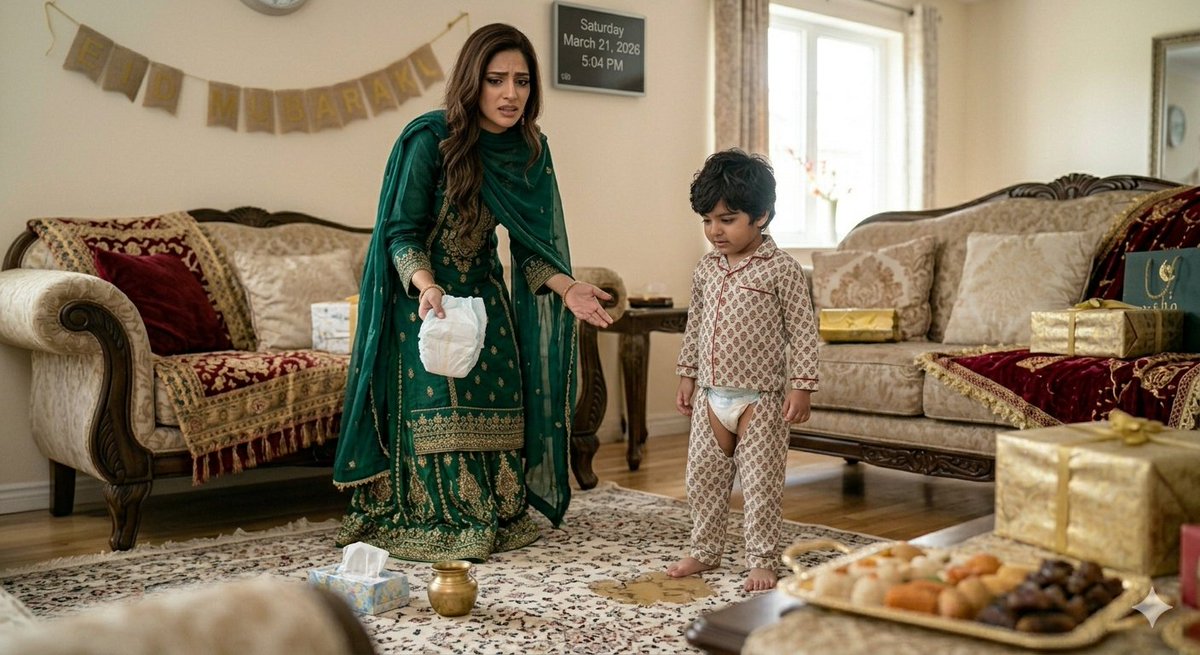 Muhamma67834162's tweet photo. Daro us din se jab woh Eid ke liye full ready ho kar niklaygi… ✨💄
Makeup on point, jora classy, heels dangerous level pe…

Aur tumhara bacha usay dekh kar bole:
“Mummy… potty aa gayi hai.” 😭😂

Bas phir na Eid rahegi na izzat 💀

#EIDMUMARAK #moms https://t.co/q2JvwdXfmK