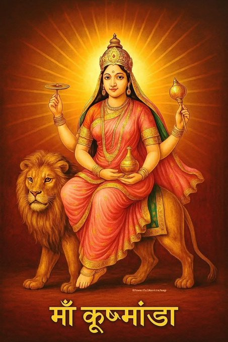 NiharNath01's tweet image. या देवी सर्वभूतेषु मां कूष्माण्डा रूपेण संस्थिता। नमस्तस्यै नमस्तस्यै नमस्तस्यै नमो नमः।।  आदिशक्ति मॉं भगवती के चतुर्थ स्वरूप मॉं कूष्मांडा हम सभी के जीवन में सुख-समृद्धि और आरोग्य प्रदान करें।  जय माता दी 🙏
#SpiritualSunday #Bhakti #चतुर्थ_स्वरूप