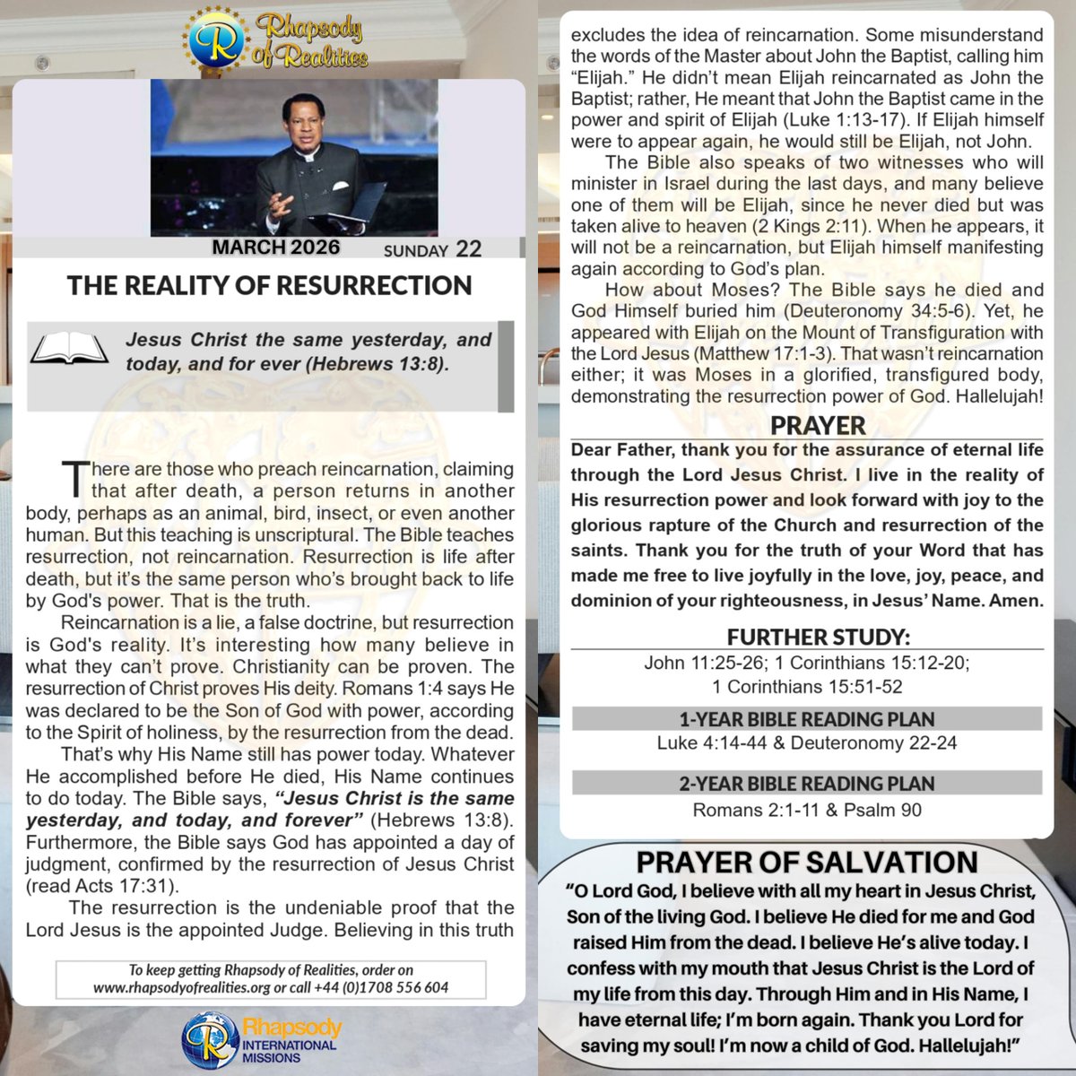 Resurrection is life after death, but it’s the same person who’s brought back to life by God's power. That is the truth. 

While reincarnation is a lie, a false doctrine, but resurrection is God's reality. The resurrection of Christ proves His deity.

#RealityOfResurrection