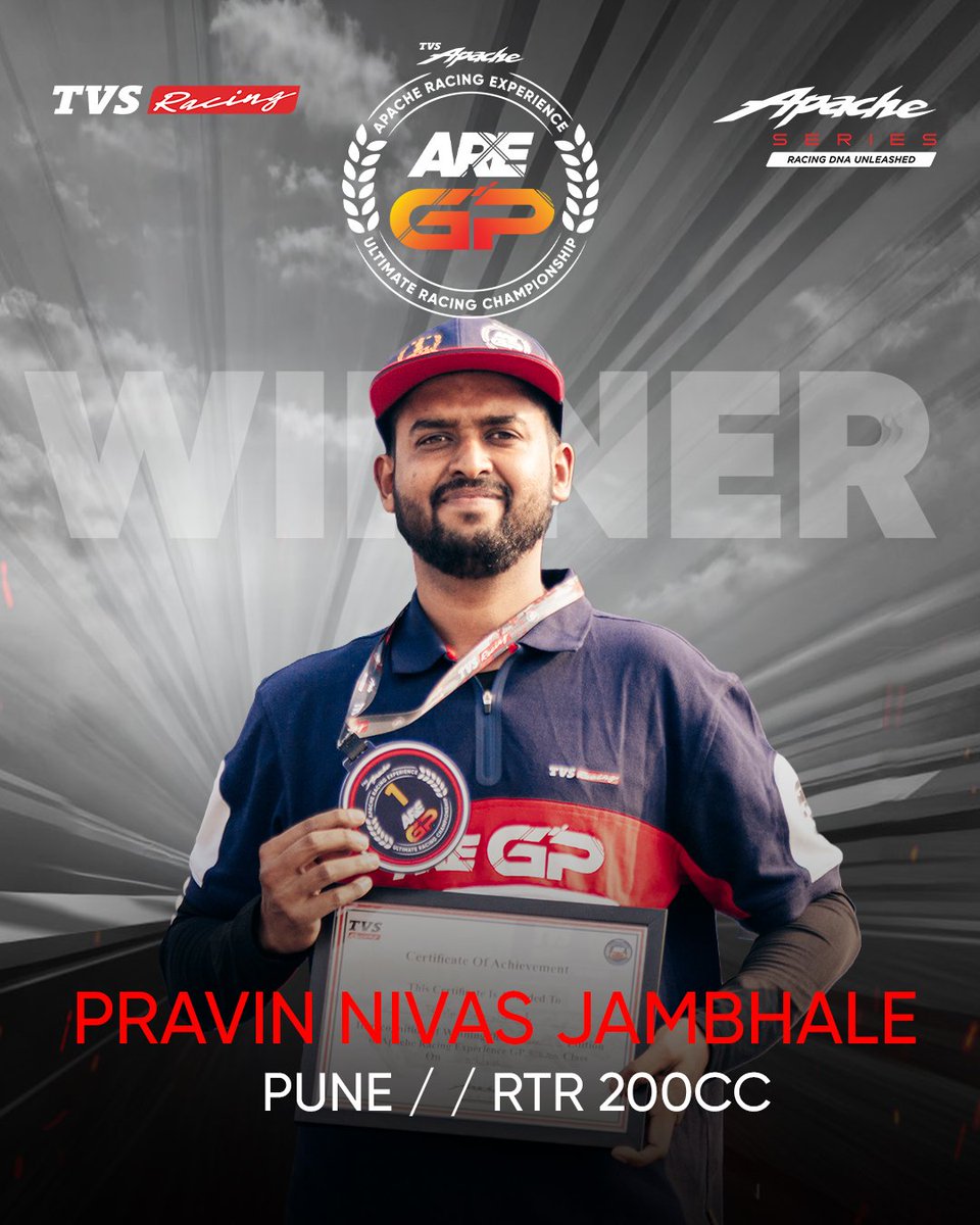 TVSApacheSeries's tweet photo. It came down to decisions. When to push. When to hold. When to commit.
Pune separated those who could from those who couldn’t.
Congratulations to the winners who showed us how to unleash the #FireWithin.

#TVSRacing #AREGP #RaceWeekend https://t.co/XFkZyTwf4N